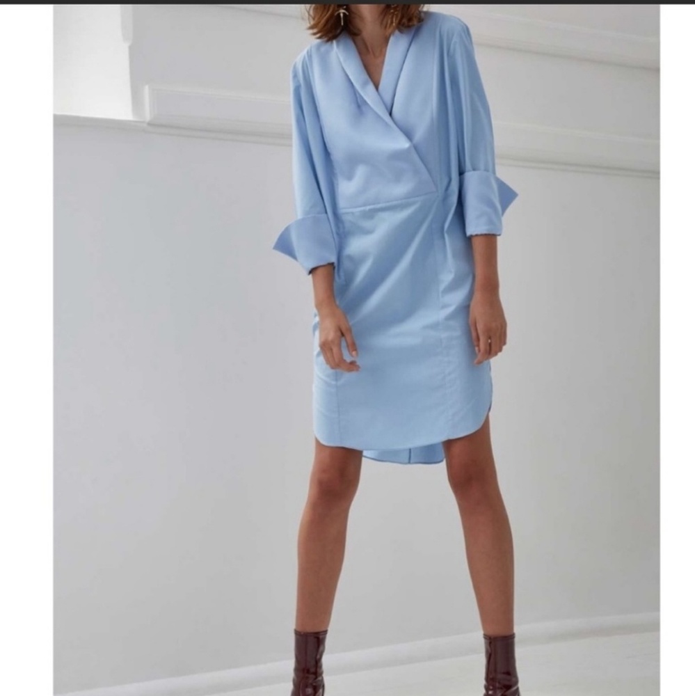 C/MEO collective KNEE HIGH OPEN BACK SHIRT DRESS NWT